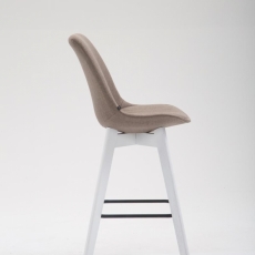 Barová židle Metz, textil, bílá / taupe - 3