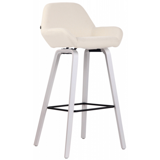 Barová židle Newnan, bílá / krémová - 1