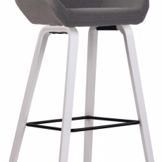 Barová židle Newnan, bílá / tmavě šedá - 1