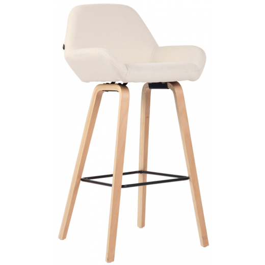 Barová židle Newnan, přírodní / krémová - 1