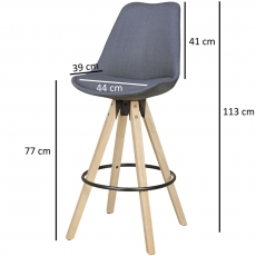 Barová židle Olga (SET 2 ks), antracitová - 3