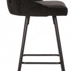 Barová židle Portree, samet, černá - 3