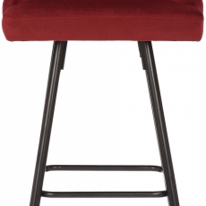 Barová židle Portree, samet, červená - 2