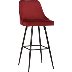 Barová židle Portree, samet, červená