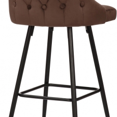 Barová židle Portree, samet, hnědá - 4