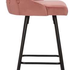 Barová židle Portree, samet, růžová - 3