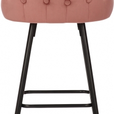 Barová židle Portree, samet, růžová - 5