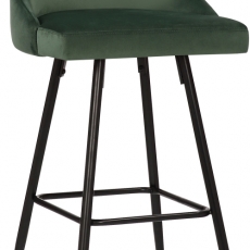 Barová židle Portree, samet, zelená - 1