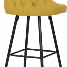 Barová židle Portree, samet, žlutá - 4