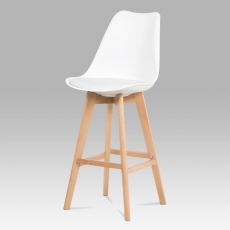 Barová židle s dřevěnou podnoží Alexis, bílá - 2