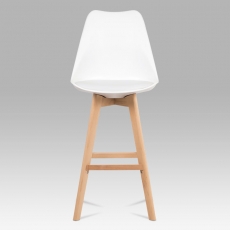 Barová židle s dřevěnou podnoží Alexis, bílá - 5
