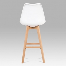 Barová židle s dřevěnou podnoží Alexis, bílá - 6