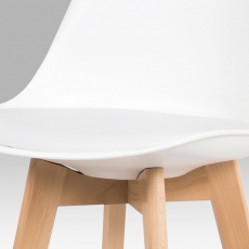 Barová židle s dřevěnou podnoží Alexis, bílá - 7