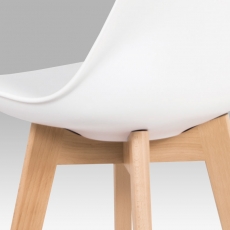 Barová židle s dřevěnou podnoží Alexis, bílá - 9