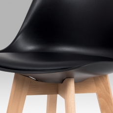 Barová židle s dřevěnou podnoží Alexis, černá - 6