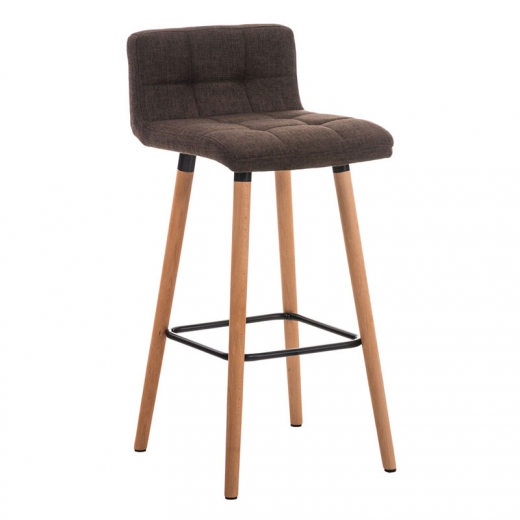 Barová židle s dřevěnou podnoží Connie, hnědá - 1