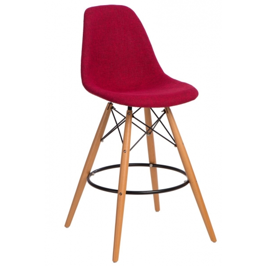 Barová židle s dřevěnou podnoží Desire čalouněná - 1
