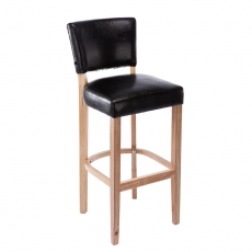Barová židle s dřevěnou podnoží Ellen - 4