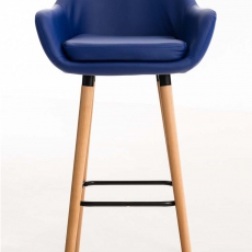 Barová židle s dřevěnou podnoží Marina kůže - 18