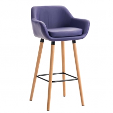 Barová židle s dřevěnou podnoží Marina kůže - 6