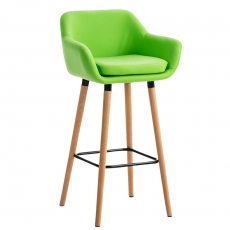 Barová židle s dřevěnou podnoží Marina kůže - 5