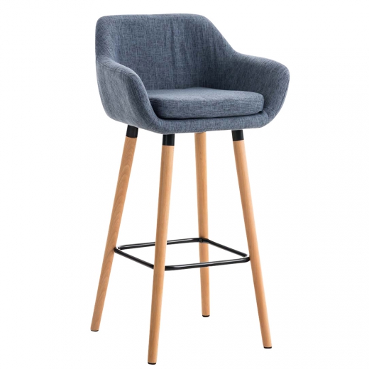 Barová židle s dřevěnou podnoží Marina textil - 1
