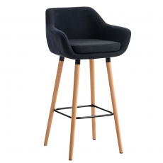 Barová židle s dřevěnou podnoží Marina textil - 8