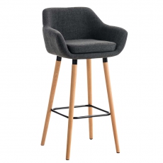 Barová židle s dřevěnou podnoží Marina textil - 4