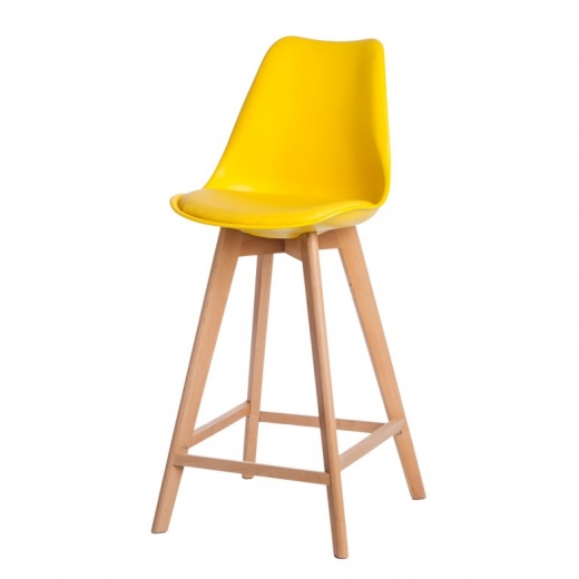 Barová židle s dřevěnou podnoží Norby - 1