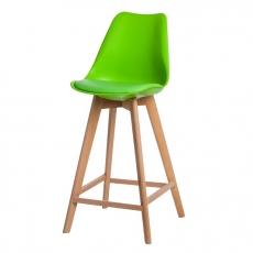 Barová židle s dřevěnou podnoží Norby - 2