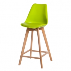 Barová židle s dřevěnou podnoží Norby - 6