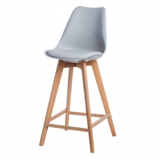 Barová židle s dřevěnou podnoží Norby - 3