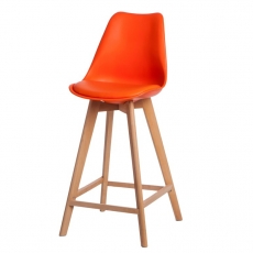 Barová židle s dřevěnou podnoží Norby - 4