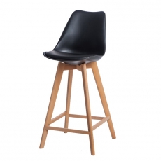 Barová židle s dřevěnou podnoží Norby - 8