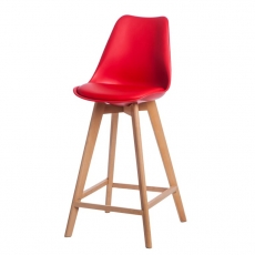 Barová židle s dřevěnou podnoží Norby - 7