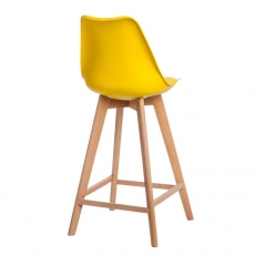 Barová židle s dřevěnou podnoží Norby - 11