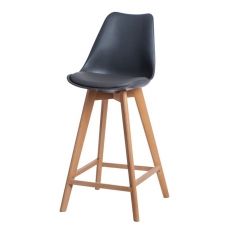 Barová židle s dřevěnou podnoží Norby - 9