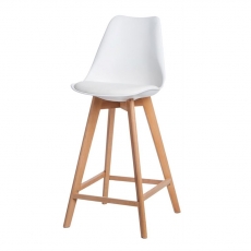 Barová židle s dřevěnou podnoží Norby - 10
