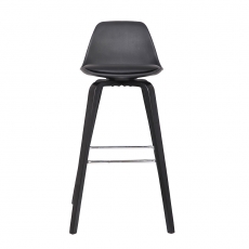 Barová židle s dřevěnou podnoží Zaza (SET 2 ks), černá - 2