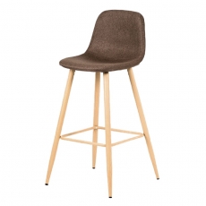 Barová židle s kovovou podnoží Jorga, hnědá - 1
