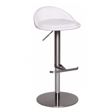 Barová židle s nerezovou podnoží Durable, bílá - 1
