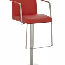 Barová židle s nerezovou podnoží Santi červená - 1