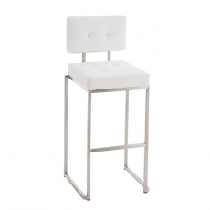 Barová židle s nerezovou podnoží Winder, bílá - 1