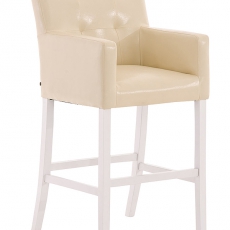 Barová židle s područkami Miranda, bílá podnož - 2