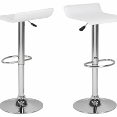 Barová židle Sabra (SET 2 ks), bílá / chrom - 1