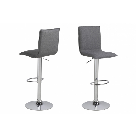 Barová židle Sadia (SET 2 ks), chrom / šedá - 1