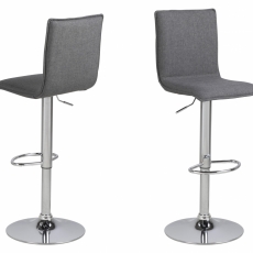 Barová židle Sadia (SET 2 ks), chrom / šedá - 1