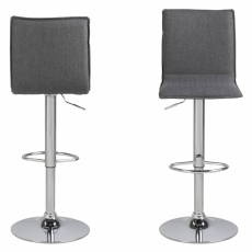 Barová židle Sadia (SET 2 ks), chrom / šedá - 2
