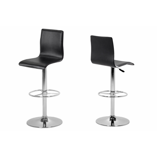 Barová židle Sadie (SET 2 ks), černá / chrom - 1