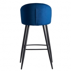 Barová židle Seina, samet, modrá - 5